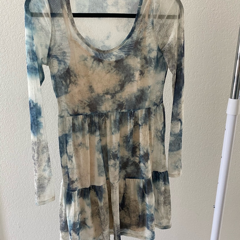 Sheer tie-dye dress